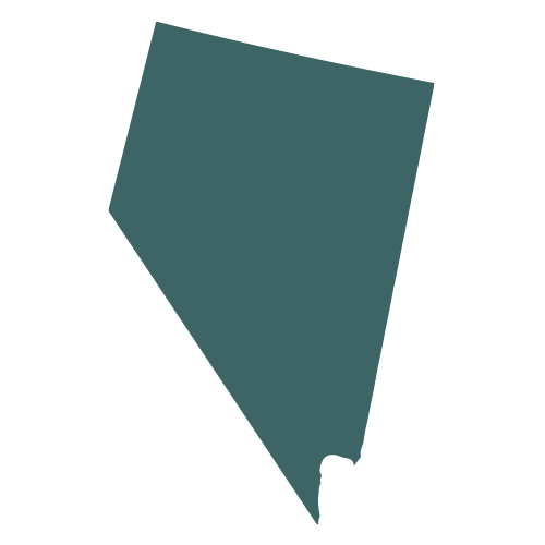 The shape of the state of Nevada, filled in with teal.